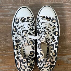 Converse Leopard Print Sneakers - Black and White